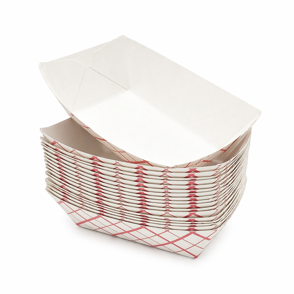 Three Leaf #500 (5 lb.) Red Checks Paper Food Tray, 500 Ct. (2 packs of 250 )