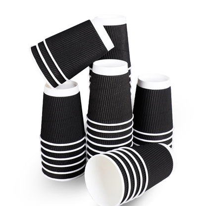 Three Leaf 9 Oz. Ripple Wall Cups, (Black) 900 Ct. (20 Packs Of 45)