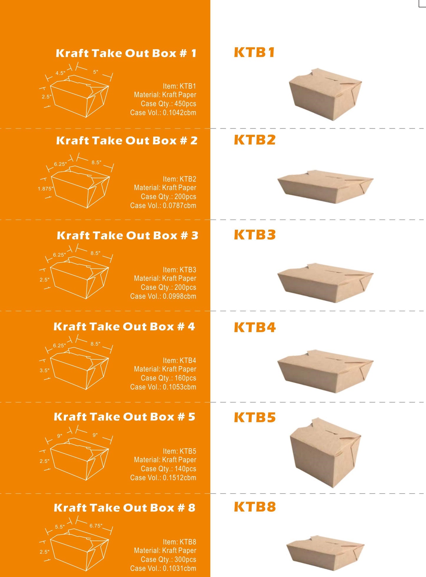 Kraft Take Out Boxes