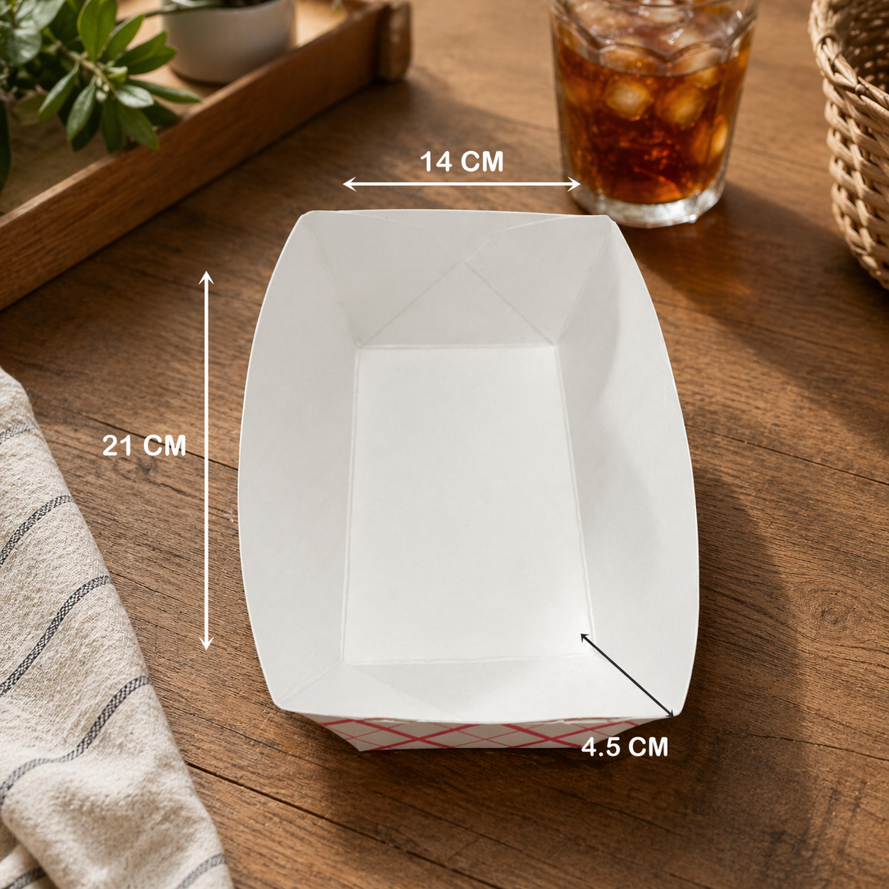 Three Leaf #500 (5 lb.) Red Checks Paper Food Tray, 500 Ct. (2 packs of 250 )
