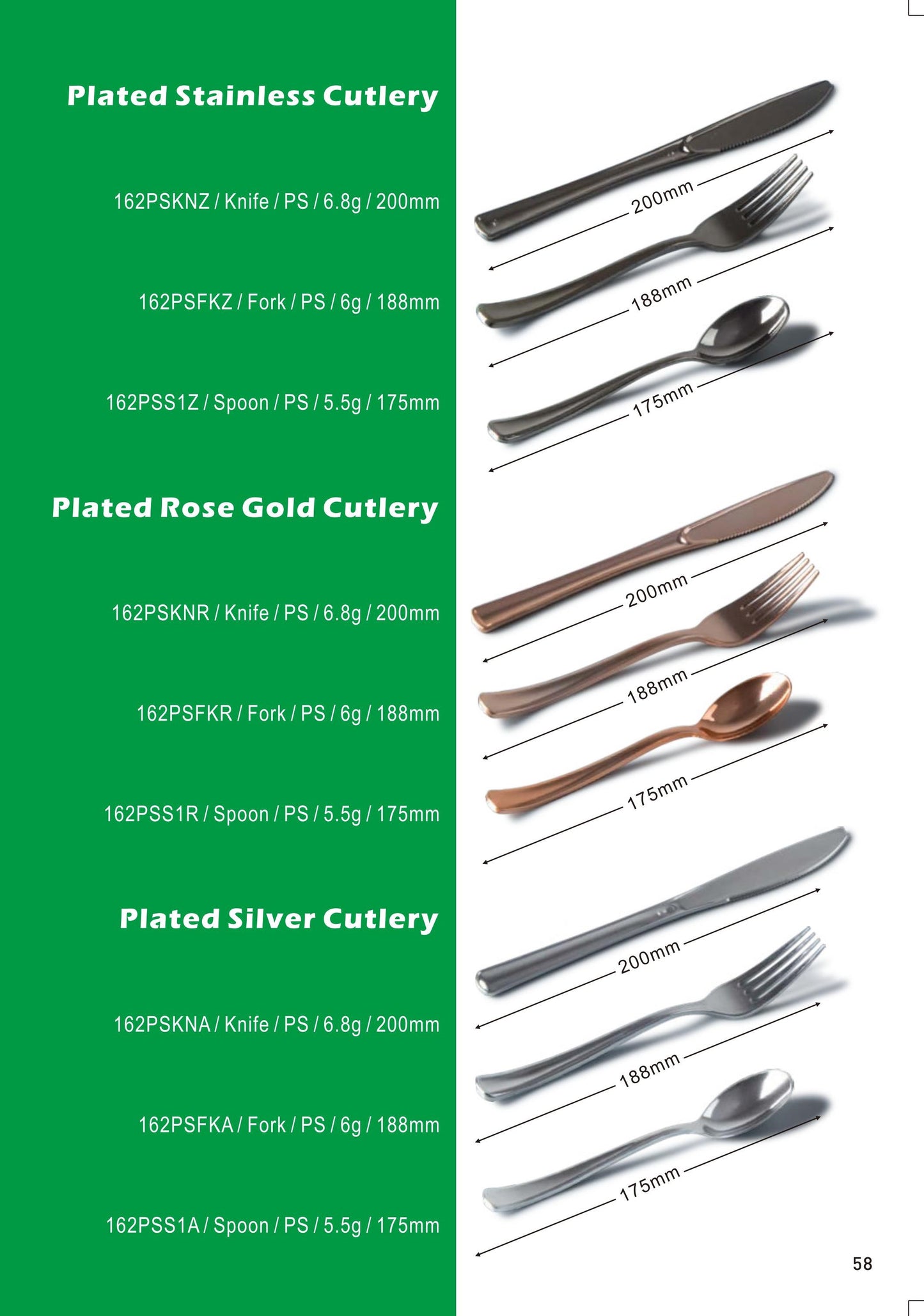 Plated Stainless Cutlery