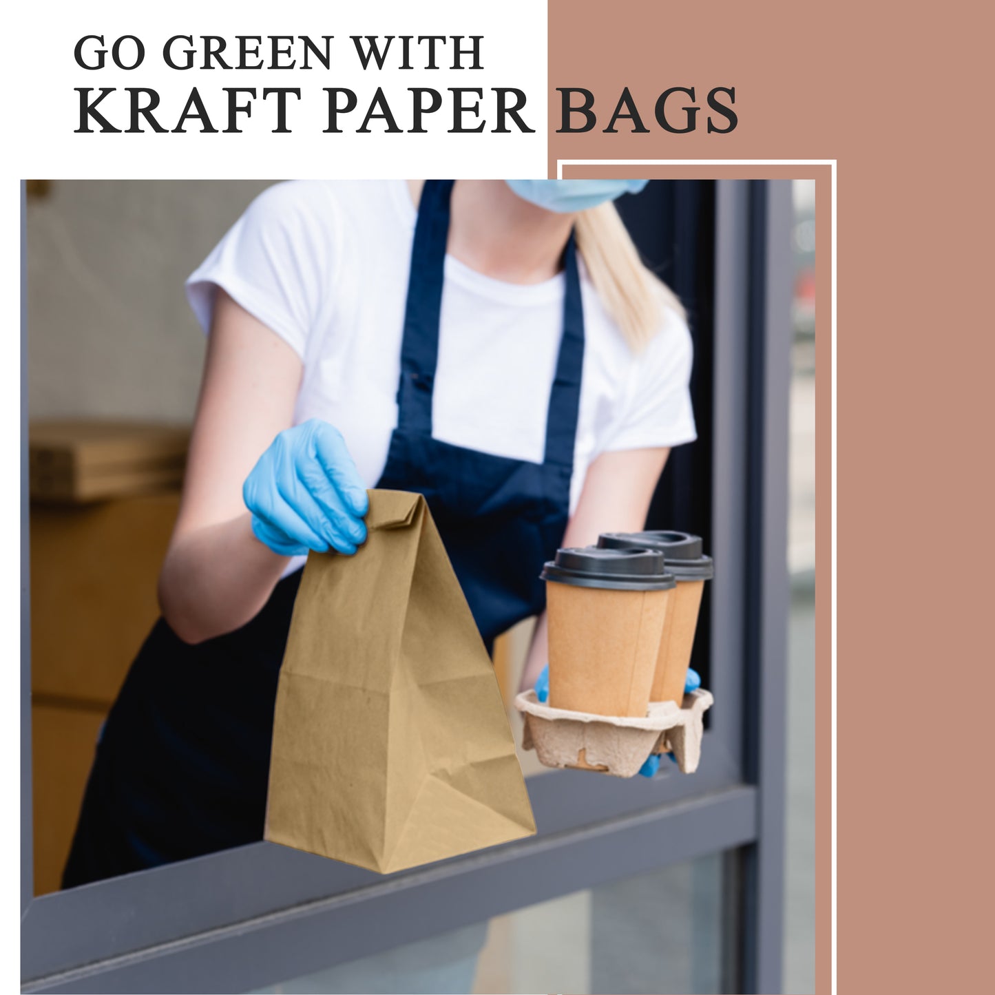 Three Leaf Paper Bag - Kraft (5.51 x 3.54 x 11.02)
