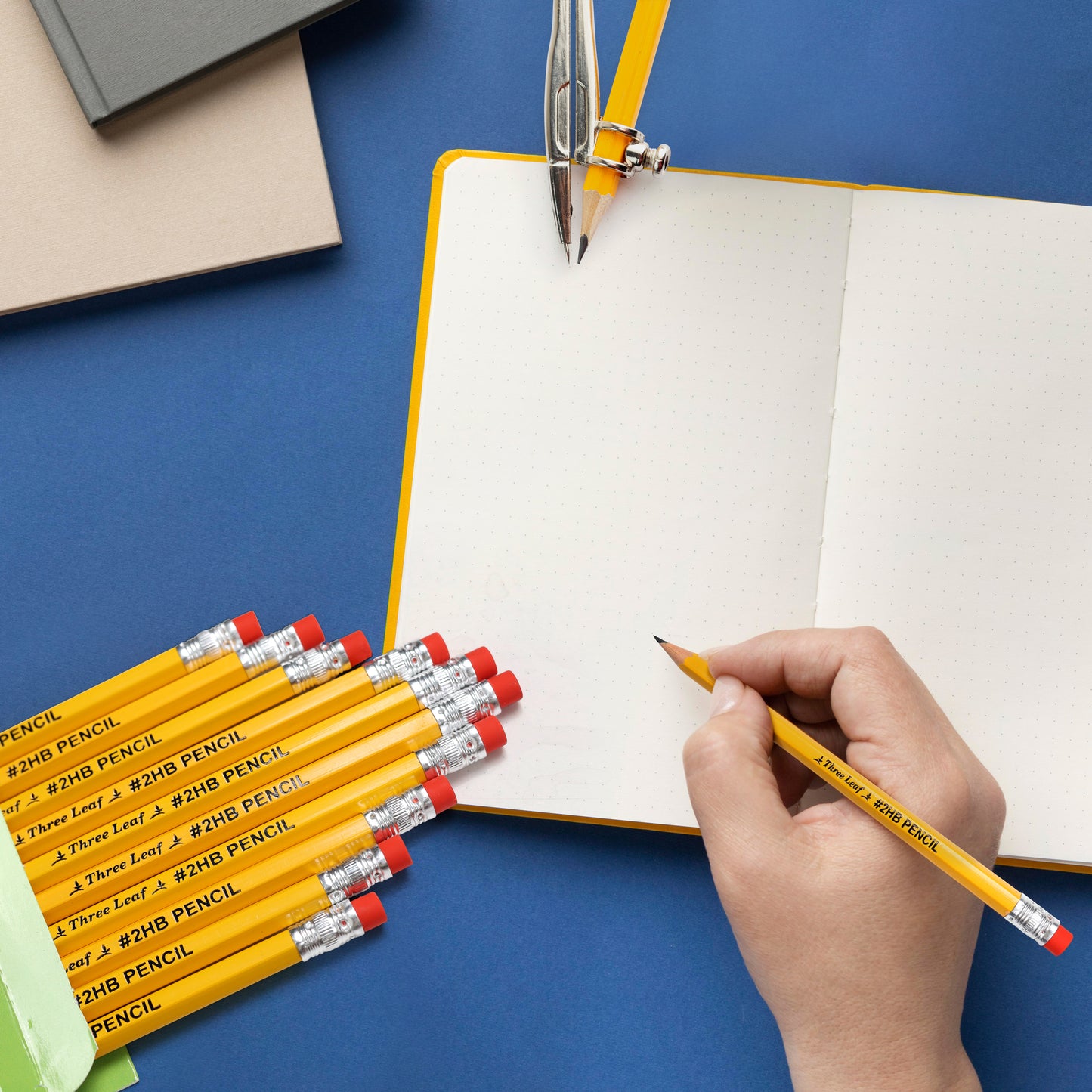 Three Leaf 12 PK YELLOW PENCILS WITH ERASER (72 Pack Per Case)