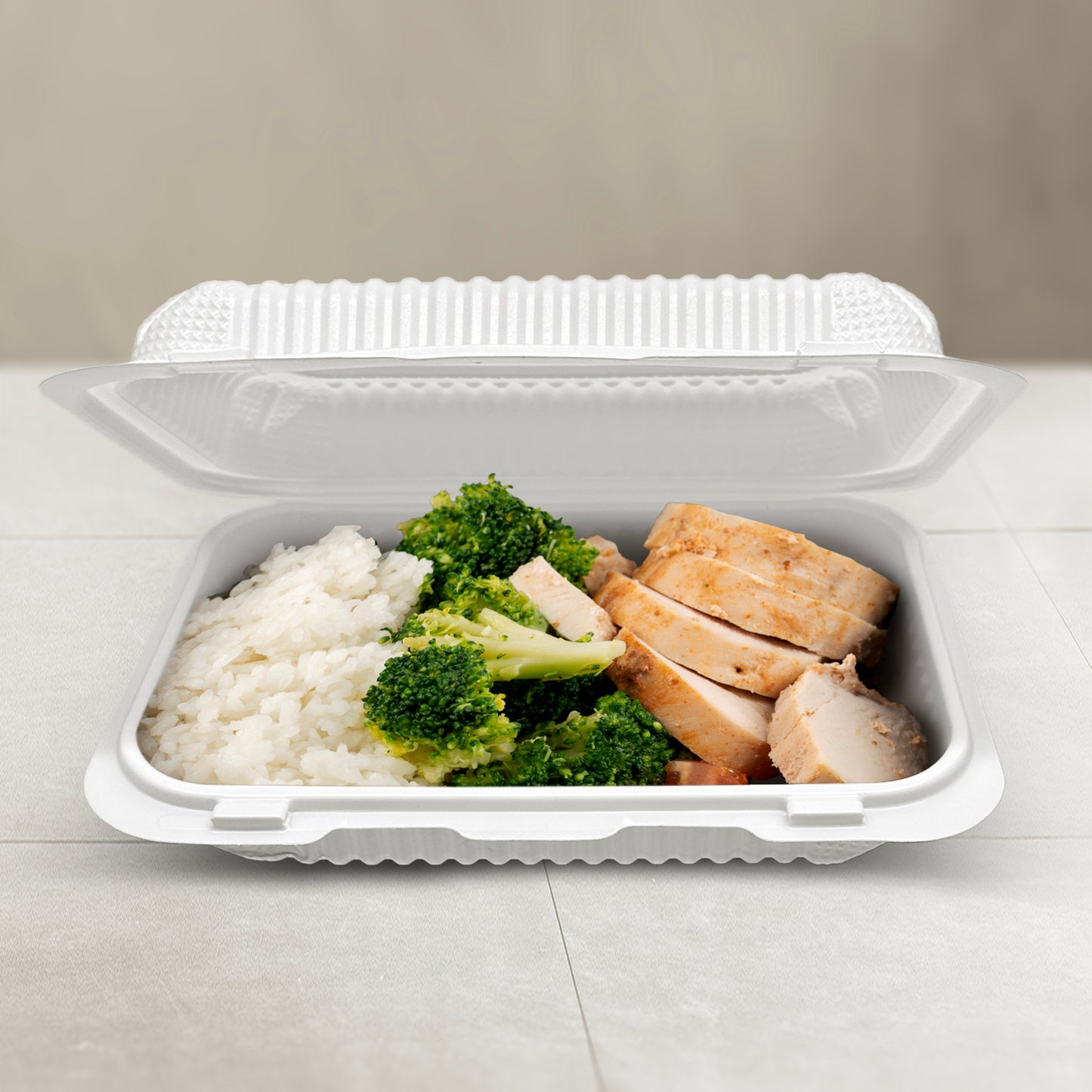 9" X 6" 1 Compartment MFPP Clamshell, 150 Ct. - White