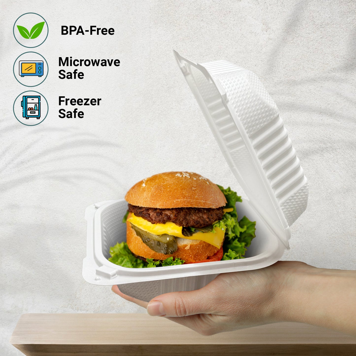 6" X 6" MFPP Burger Box, 250 Ct. - White