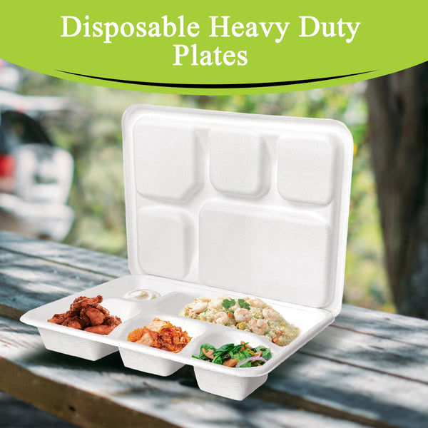 THREE LEAF 5 COMPARTMENT MEAL TRAY WITH LEAD SET, 200 SETS (8 PACKS OF 25 SETS)