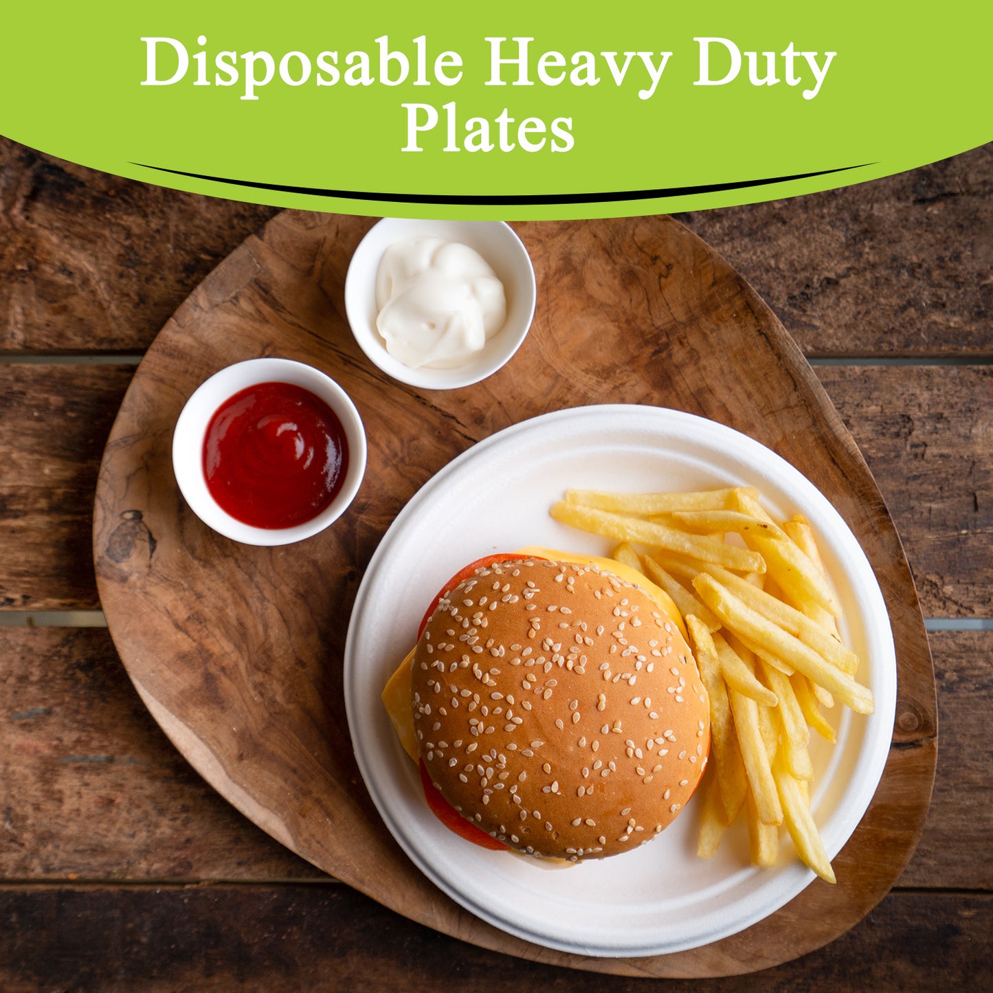 Three Leaf 7" Bagasse Round Plate, 1000 Ct.