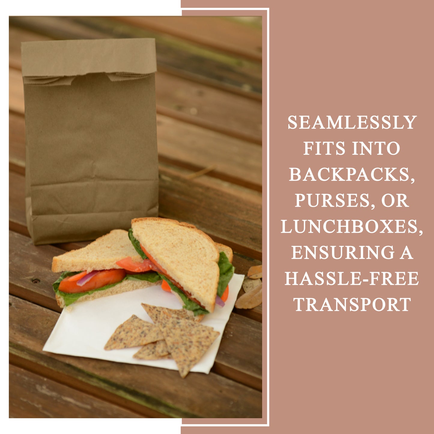 Three Leaf Paper Bag - Kraft (5.51 x 3.54 x 11.02)