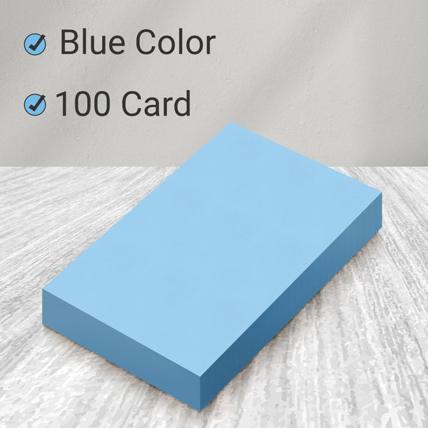 100 CT 3 X 5, INDEX CARDS UNRULED, BLUE