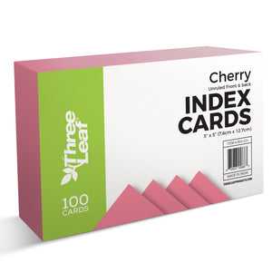 100 CT, 3 X 5, INDEX CARDS UNRULED,  CHERRY