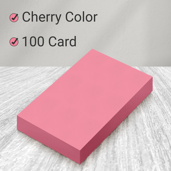 100 CT, 3 X 5, INDEX CARDS UNRULED,  CHERRY