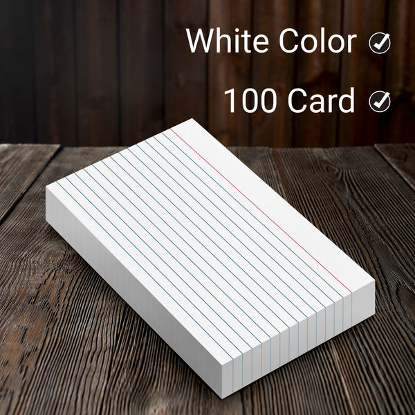 Heavy Weight Ruled Lined Index Cards, White, 4x6 Inch Card, 100-Count