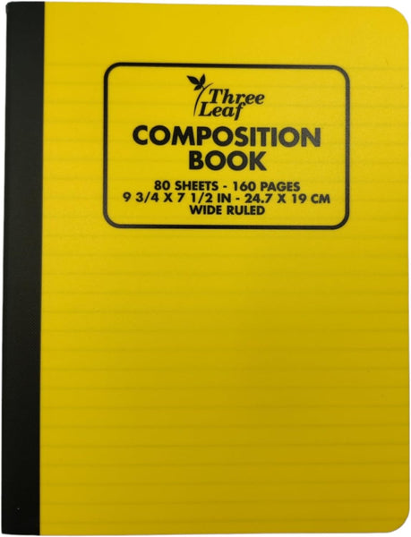 80 SHEETS ASSORTED COLOR POLY COVER COMPOSITION NOTEBOOK, 9-3/4 X 7-1/2,   WIDE RULED