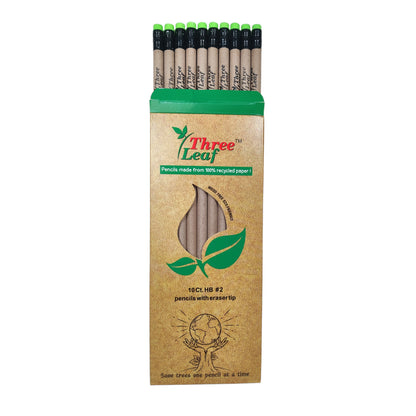 Three Leaf 10 Ct. #2 Hb Recycled Paper Pencils