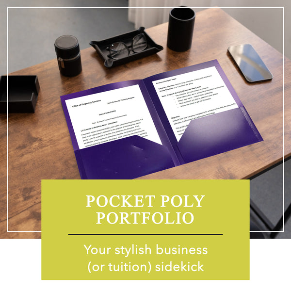 Heavyweight Plastic 2 Pocket Portfolio Folder, Letter Size Poly Folders (24 Pack)
