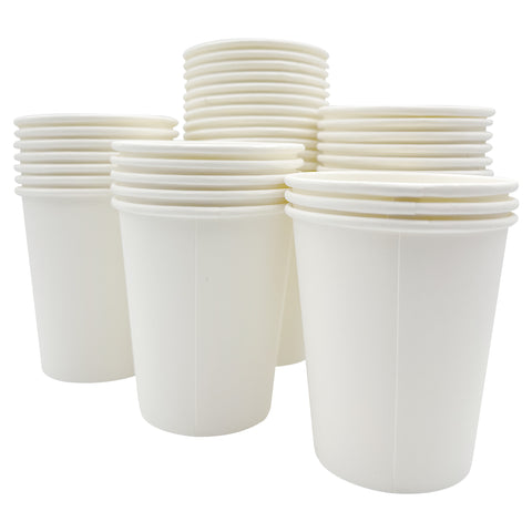 THREE LEAF 8 OZ. PAPER COLD CUPS, (WHITE) 1000 CT. (20 PACKS OF 50)