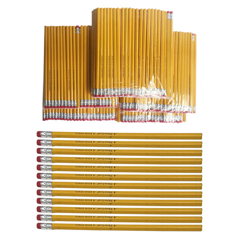 500 CT YELLOW PENCILS WITH ERASER , BULK PACK