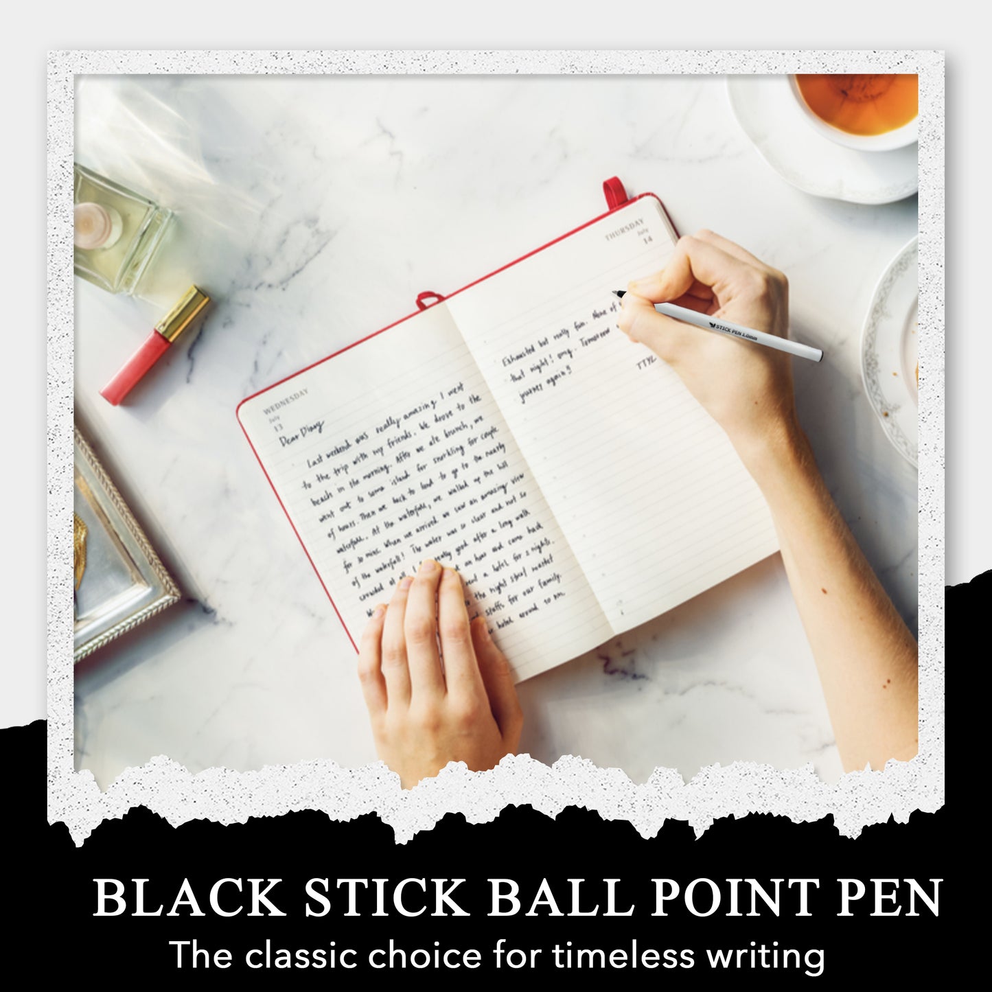Three Leaf 144 Ct. Black Stick Ball Point Pen (12 Pack Per Case)