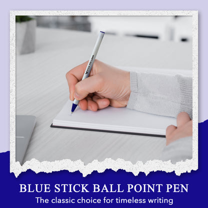 Three Leaf 144 Ct. Blue Stick Ball Point  Pen (12 Pack Per Case)