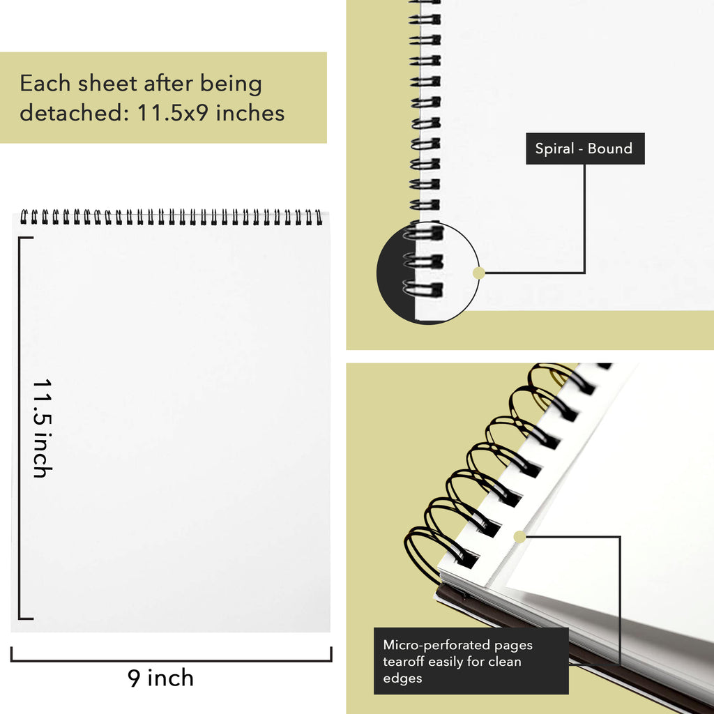 12 Pc Bulk Sketch Pad Drawing Books Sketchbooks Side Spiral Bound Paper 8.5  X11, 1 - Fry's Food Stores