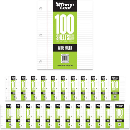 Three Leaf 100 Ct. Filler Paper Wide Ruled