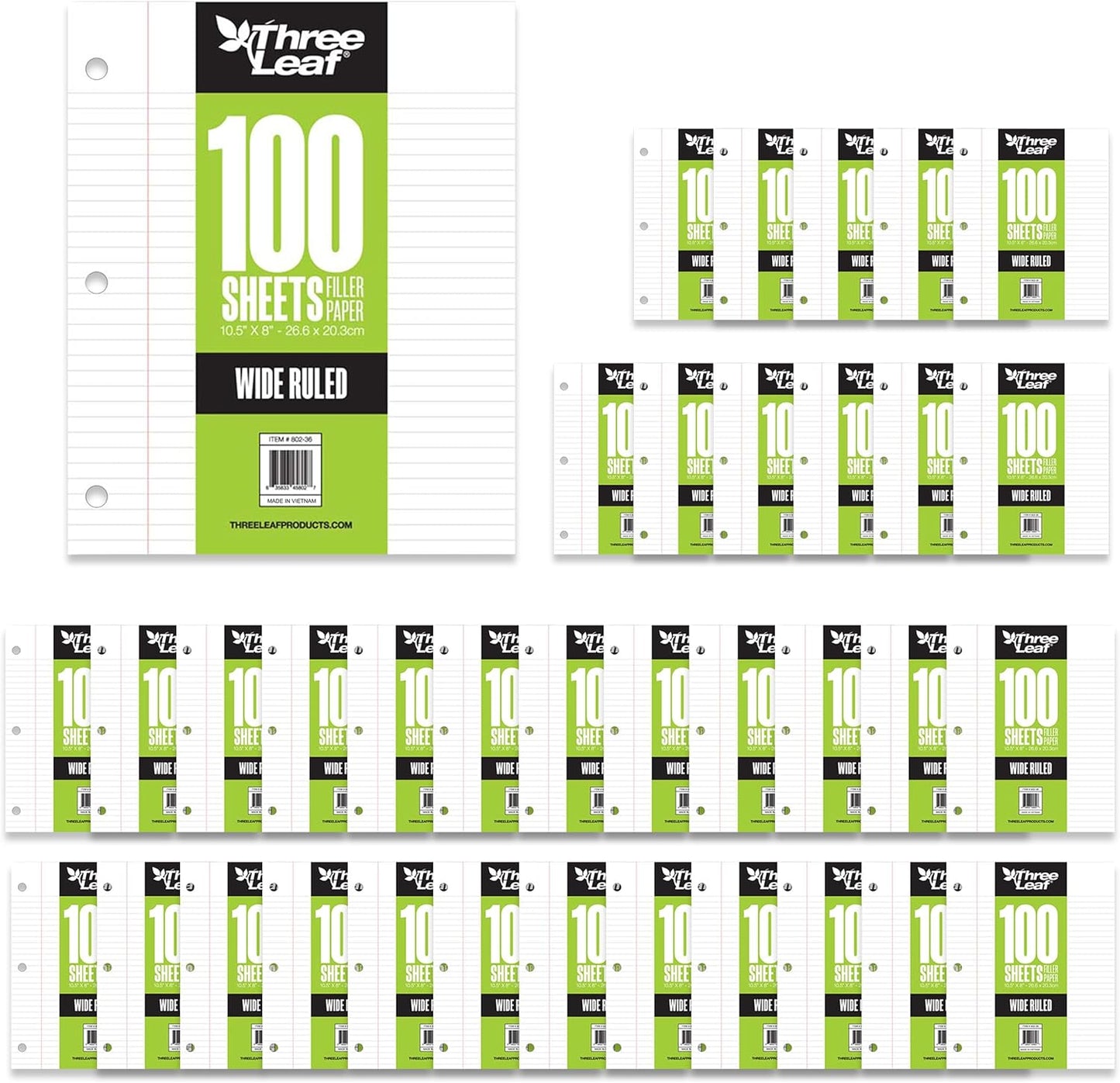 Three Leaf 100 Ct. Filler Paper Wide Ruled