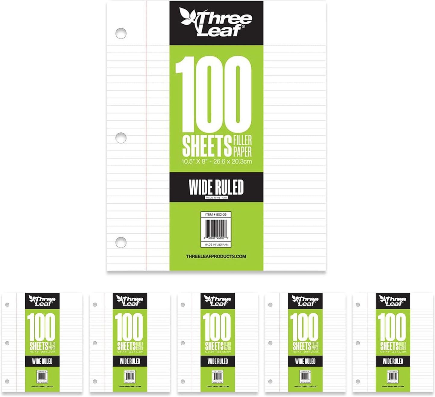 Three Leaf 100 Ct. Filler Paper Wide Ruled