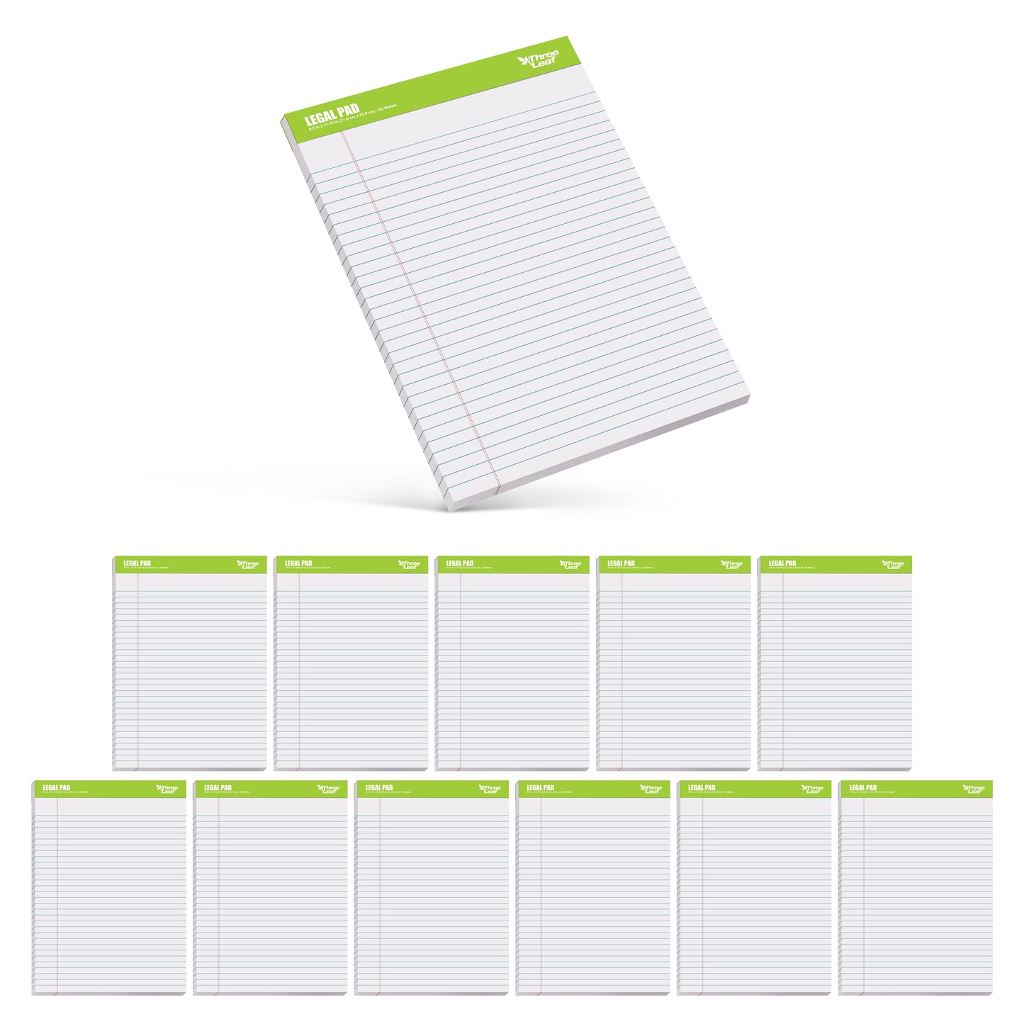 Three Leaf Writing Pad 8.5 X 11.75, 50 Sheets