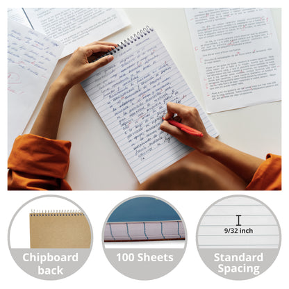 Three Leaf Ruled Writing Pad, 5.75 X 9 Inch 100 Sheets