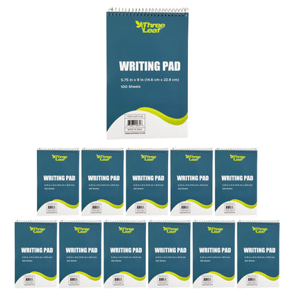 Three Leaf Ruled Writing Pad, 5.75 X 9 Inch 100 Sheets