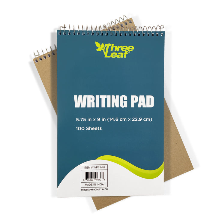 Three Leaf Ruled Writing Pad, 5.75 X 9 Inch 100 Sheets