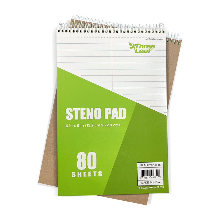 Three Leaf Steno Pad 6 X 9, 80 Sheets